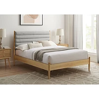 Camille Transitional Platform Bed - Double - Dark Grey