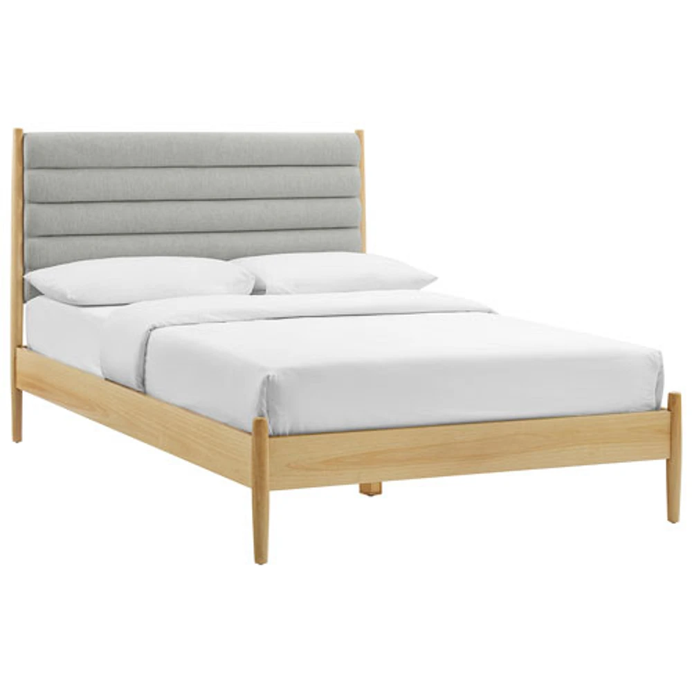 Camille Transitional Platform Bed - Double - Dark Grey