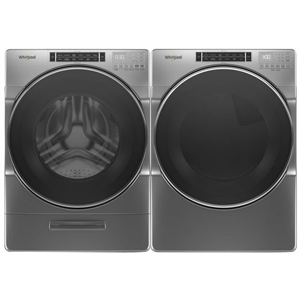 Laveuse à chargement frontal 5,8 pi³ et sécheuse à vapeur de 7,4 pi³ de Whirlpool - Ombre chromée