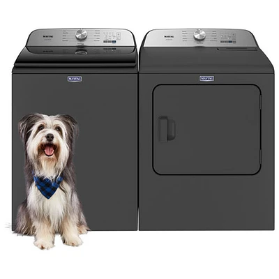 Laveuse à chargement par le haut de 5,4 pi³ Pet Pro et sécheuse électrique de 7 pi³ de Maytag - Ombre noire