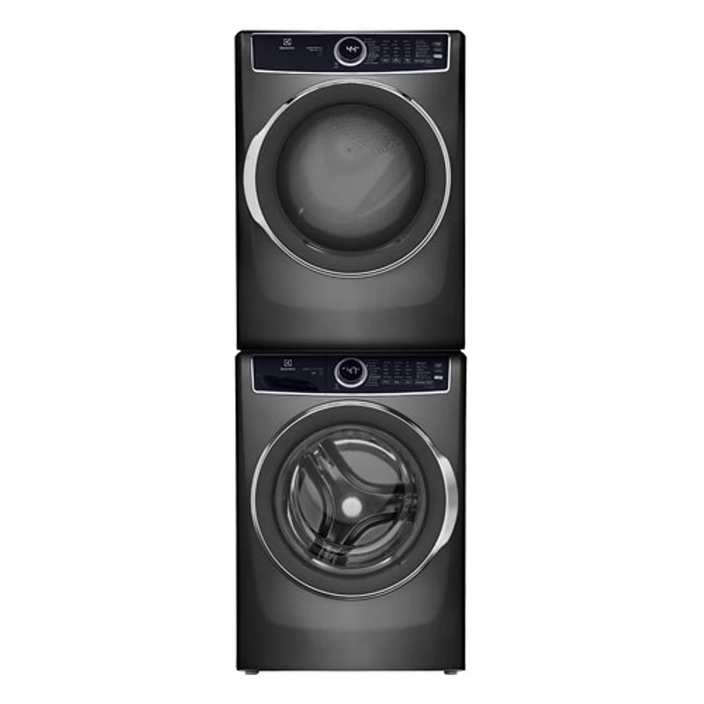 Laveuse à vapeur à chargement frontal 5,2 pi³ et sécheuse électrique à vapeur 8 pi³ d'Electrolux avec ensemble de superposition