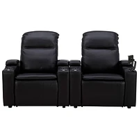 Haven Leather Power 2 Reclining Lift Chair with Cup Holder & Phone Holder - Black/Metal