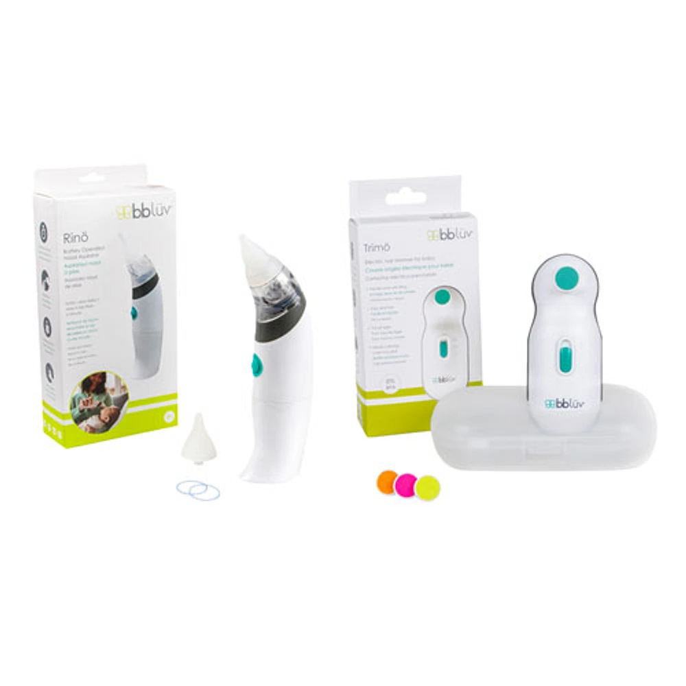 Ensemble pour la santé des bébés de bbluv - Aspirateur nasal à piles et lime à ongles électrique