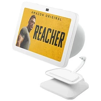 Écran intelligent Echo Show 8 (3e génération) d'Amazon avec support ajustable - Blanc glacier