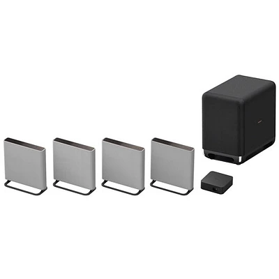 Système audio Dolby Atmos/DTS:X BRAVIA Theatre Quad de Sony avec haut-parleur d'extrêmes graves sans fil SA-SW5 de 300 W