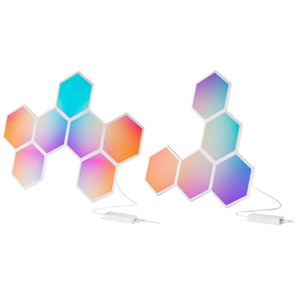Panneaux lumineux hexagonaux à effets dynamiques Cync de GE - Trousse intelligente et rallonge - 12 panneaux