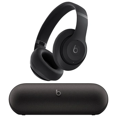 Beats By Dr. Dre Studio Pro Over-Ear Noise Cancelling Bluetooth Headphones with Pill Bluetooth Wireless Speaker - Black