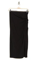Ruched Solid Midi Skirt
