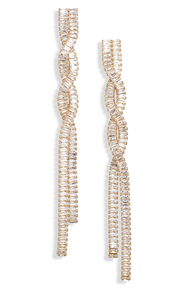 Crystal Twist Drop Earrings