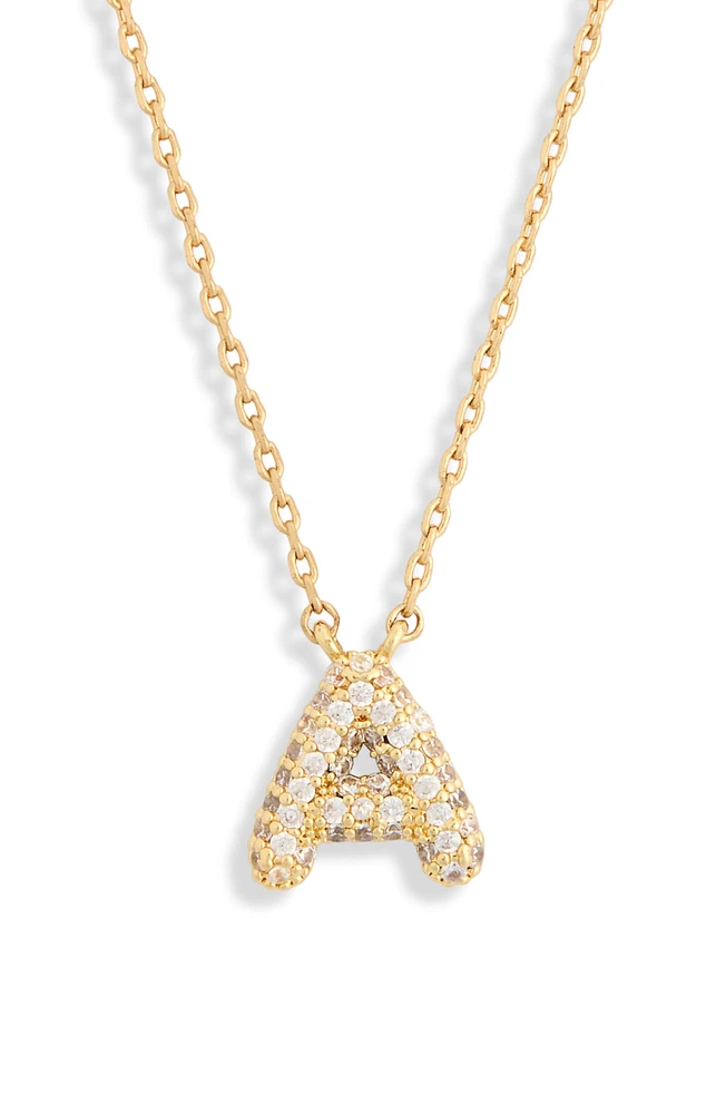 Cubic Zirconia Initial Pendant Necklace
