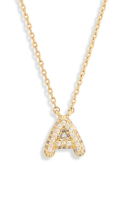 Cubic Zirconia Initial Pendant Necklace