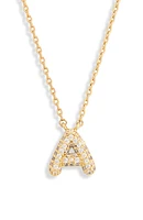 Cubic Zirconia Initial Pendant Necklace