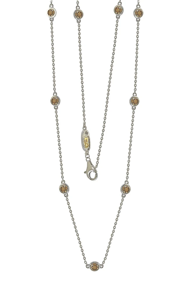 Sterling Silver Sapphire Station Necklace