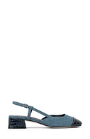 Croc Embossed Toe Slingback Pump