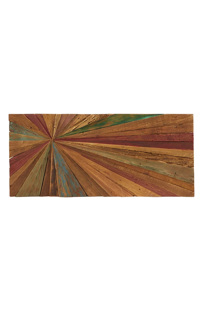 Brown Teakwood Handmade Radial Starburst Wall Decor