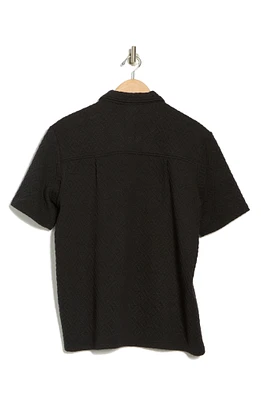 Jacquard Short Sleeve Button-Up Shirt