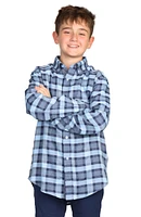 Kids' Plaid Luxe Mélange Button-Up Shirt