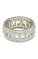 Sterling Silver Cutout CZ Band