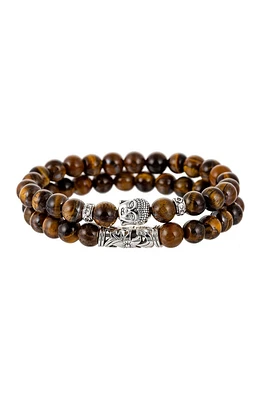 Luka Tiger Eye 2-Piece Beaded Bracelet