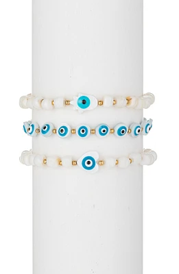 Santorini Evil Eye Beaded Bracelet Set