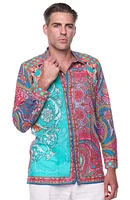 Paisley Linen & Cotton Blend Button-Up Shirt