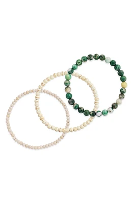 Mint Ocean & Brown Marble Beaded Bracelets