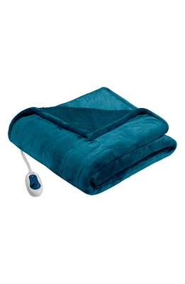Heated Faux Shearling Lined Throw Blanket
