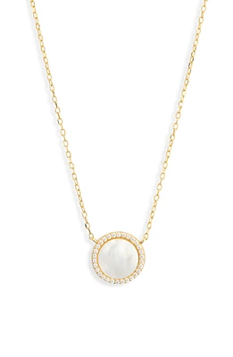 Mother-of-Pearl Disc Pendant Necklace