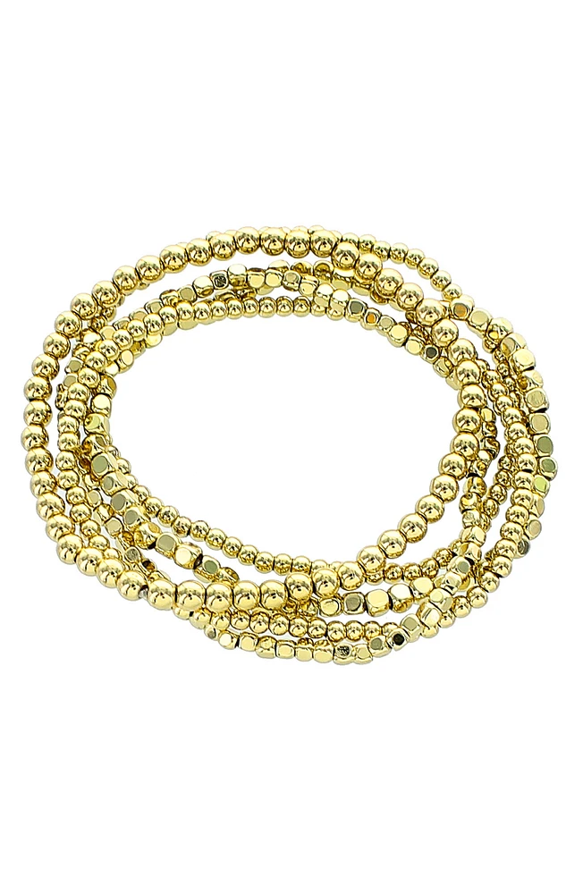 Set of 5 Beaded Stretch Bracelets