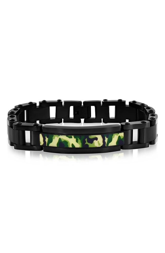 Stainless Steel Camo ID Bracelet