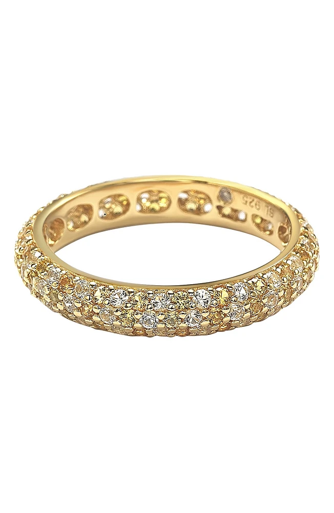Sterling Silver Pave CZ Eternity Band Ring