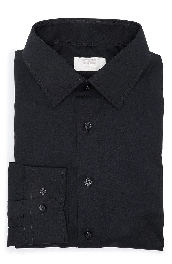 Solid Cotton Blend Dress Shirt