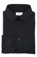 Solid Cotton Blend Dress Shirt