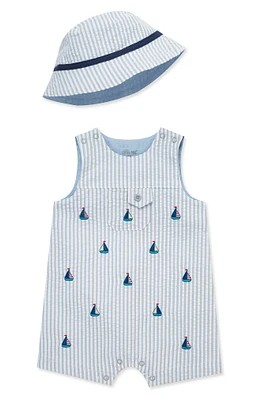 Sailboat Cotton Romper & Hat Set