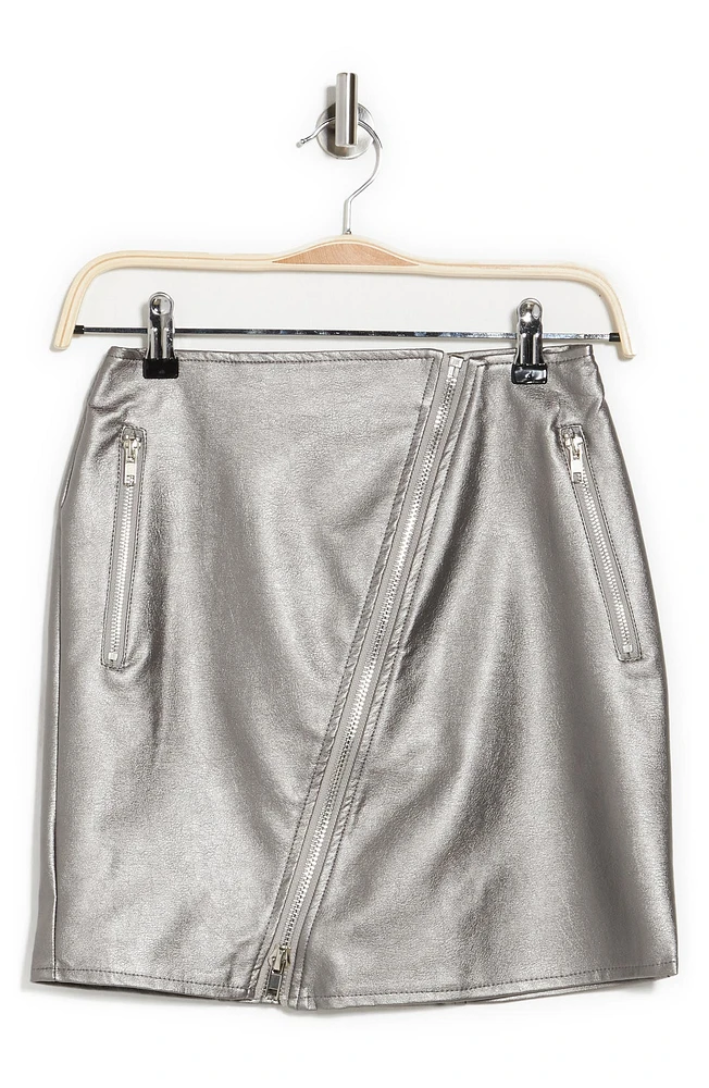Zip Faux Leather Mini Skirt