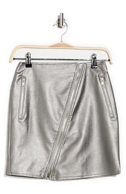 Zip Faux Leather Mini Skirt