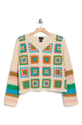 Crochet Square Open Knit Cardigan