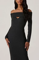 Foldover Long Sleeve Sweater Dress