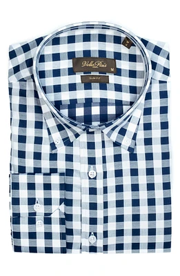 Gingham Cotton Slim Fit Button Down Shirt