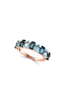 14K Yellow Gold London Blue Topaz & Blue Topaz Ring