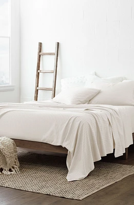 Home Spun Twin Hotel Collection Premium Ultra Soft 3-Piece Stripe Bed Sheet Set - Ivory