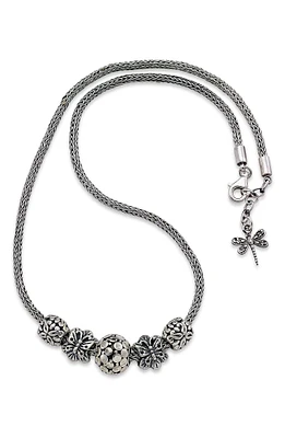Sterling Silver Charm Bead Necklace