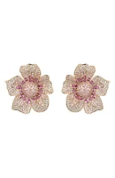 CZ Flower Statement Earrings