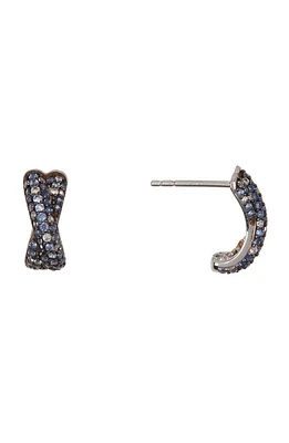 Sterling Silver Crisscross Sapphire Earrings