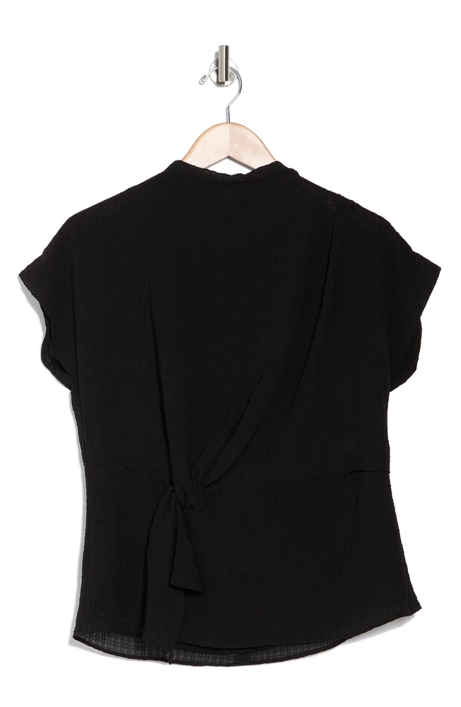 Cap Sleeve Tie Waist Top