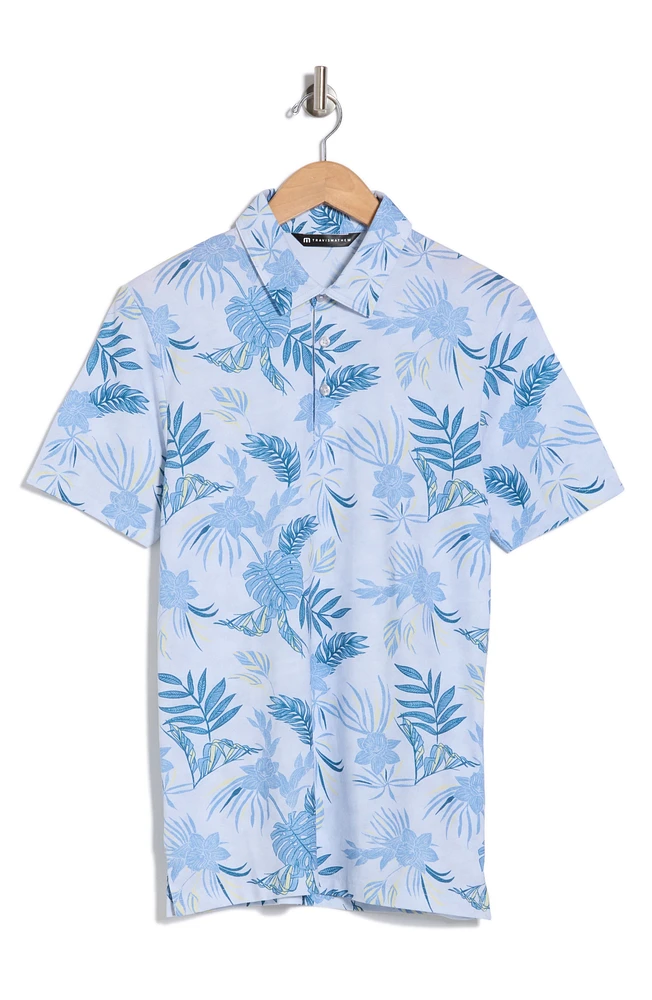 Featherweight Island Print Golf Polo