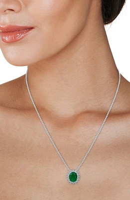 Oval CZ Pendant Necklace