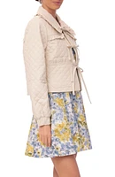 Quilted Cotton Tie Front Jacket