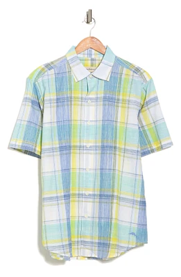 Paradise Plaid Short Sleeve Button-Up Shirt