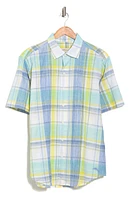 Paradise Plaid Short Sleeve Button-Up Shirt